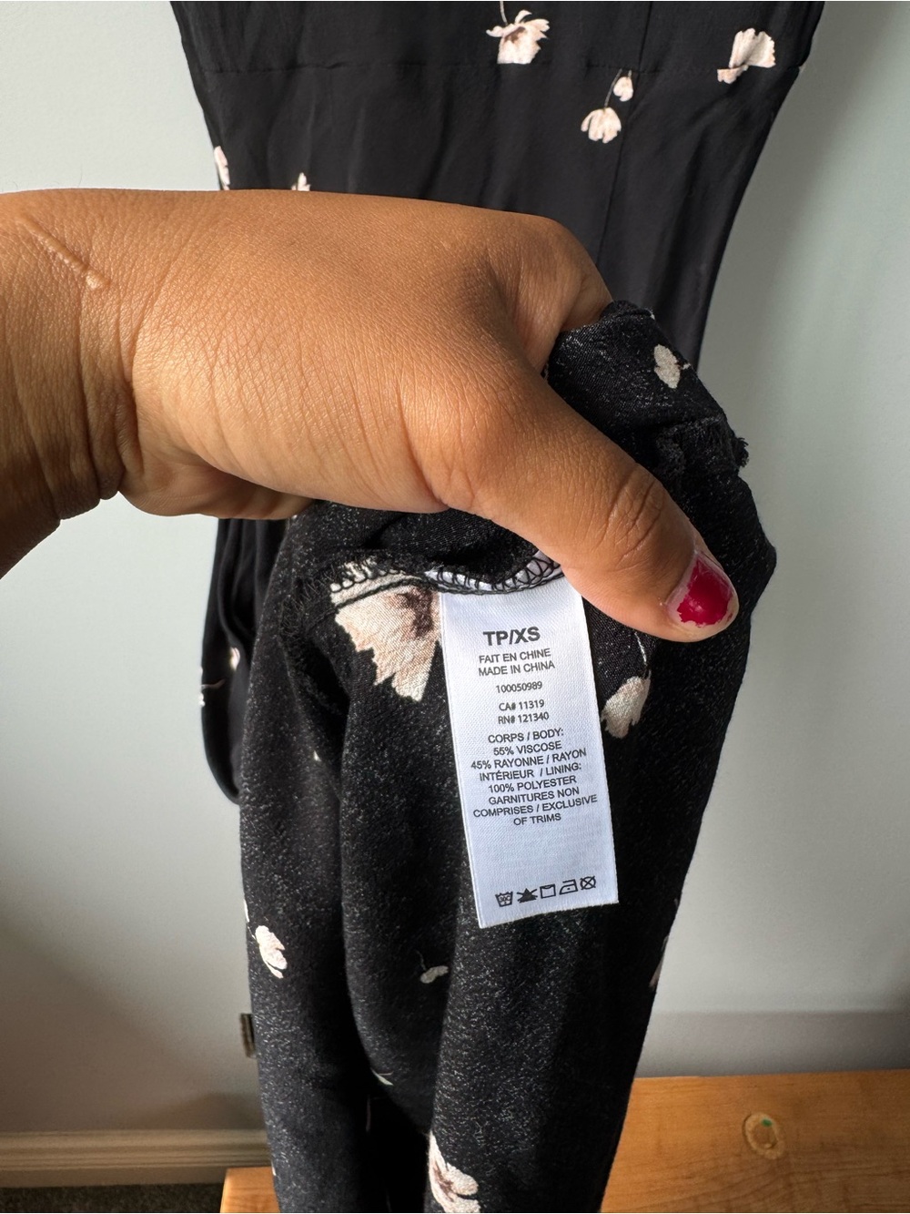 Dynamite Black Maxi Dress with Blush Floral Print - Picture 5 of 5